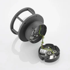 Lucande udendørs loftlampe Berenike, Ø 17 cm, grå, GX53