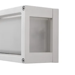 Lucande udendørs væglampe Aurelien, hvid, glas, 12,5 cm, IP54