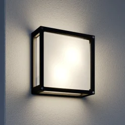 Lucande udendørs væglampe Aurelien, antracit, metal, 25x 25cm