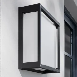 Lucande udendørs væglampe Aurelien, antracit, metal, 25x 25cm