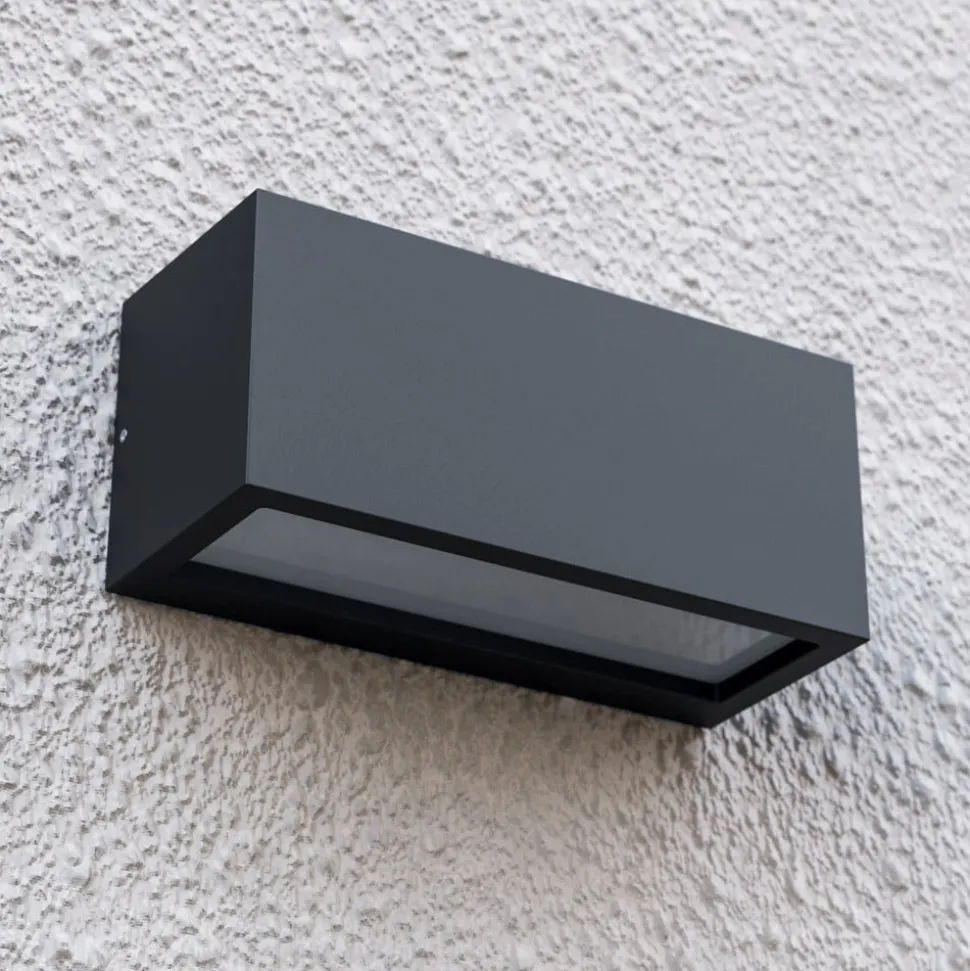 Lucande udendørs væglampe Bente, antracit, bredde 25 cm, IP54