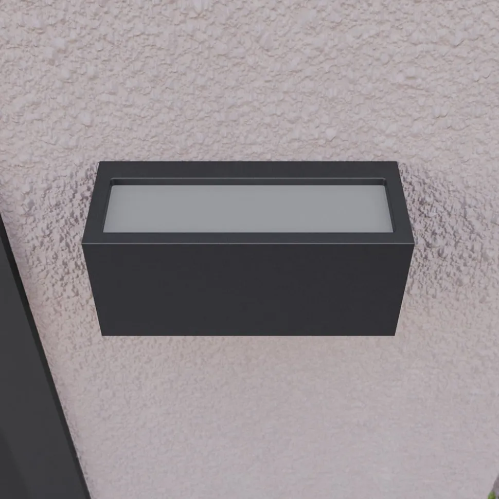 Lucande udendørs væglampe Bente, antracit, bredde 25 cm, IP54