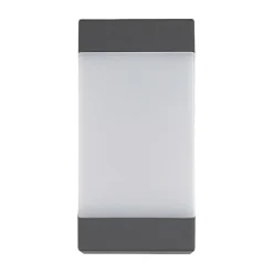 Lucande udendørs væglampe Kiran, grå, metal, IP44, E27