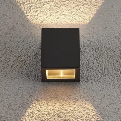 Lucande udendørs væglampe Maurice, antracit, metal, IP54