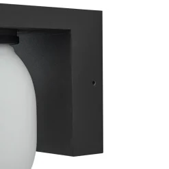 Lucande udendørs væglampe Ovaali, glas, mørkegrå, IP65