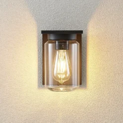 Lucande udendørs væglampe Semka, antracit, aluminium, glas, 20 cm