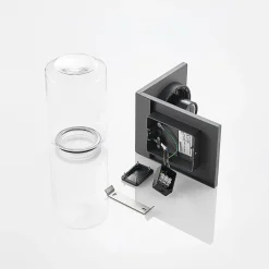 Lucande udendørs væglampe Semka, antracit, aluminium, glas, 20 cm