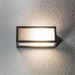 Lucande udendørs væglampe Tame, antracit, metal, 25 cm