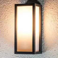 Lucande udendørs væglampe Tame, antracit, metal, 25 cm