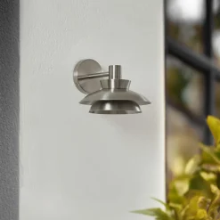 Lucande udendørs væglampe Thais, stål, Ø 25 cm