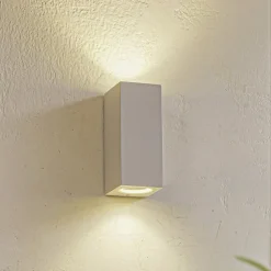 Lucande udendørs væglampe Xava, op/ned, hvid, 2 lyskilder, GU10