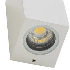 Lucande udendørs væglampe Xava, op/ned, hvid, 2 lyskilder, GU10