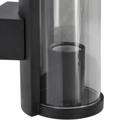 Lucande udendørs væglampe Zanta, højde 19,7 cm, IP65, sort