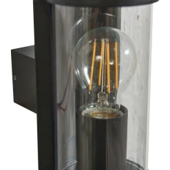 Lucande udendørs væglampe Zanta, højde 19,7 cm, IP65, sort