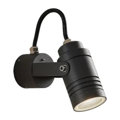 Lucande udendørs vægspot Galina, grå, aluminium, 11,2 cm høj