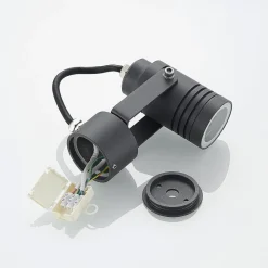 Lucande udendørs vægspot Galina, grå, aluminium, 11,2 cm høj