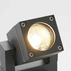 Lucande udendørs vægspot Kavuna, kantet, antracit, IP54