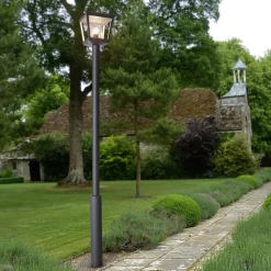 Lucande udendørslampe Dunia, antracit, metal, højde 220 cm