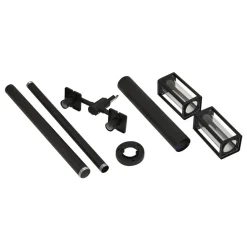 Lucande udendørslampe Siveta, 240 cm, 2 lyskilder, sort, E27, IP65