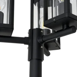 Lucande udendørslampe Siveta, 240 cm, 3 lyskilder, sort, E27, IP65