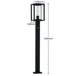 Lucande vejlampe Ferda, 100 cm, sensor, antracit, IP44