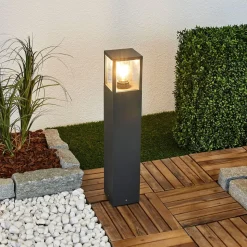 Lucande vejlampe Klemens, 65 cm, antracit, metal, E27