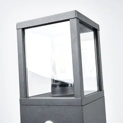 Lucande vejlampe Klemens, 90 cm, sensor, antracit, E27