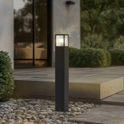 Lucande vejlampe Klemens, 90 cm, sort, metal, IP54