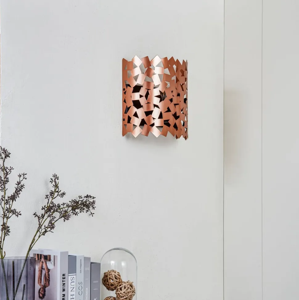 Lucande væglampe Aeloria, kobber, jern, 32,5 cm, E27