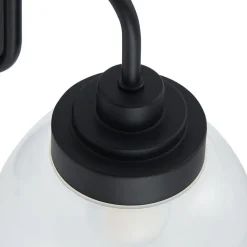 Lucande væglampe Badolo, sort, glas, 25 cm høj, IP44