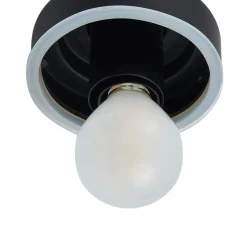 Lucande væglampe Badolo, sort, glas, 25 cm høj, IP44