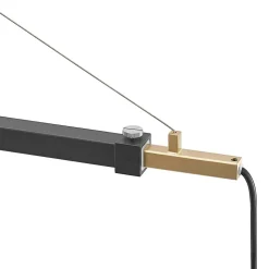 Lucande væglampe Beleza, højde 150 cm, kan trækkes ud, tekstil