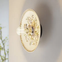 Lucande væglampe Faelira, pink/hvid, keramik