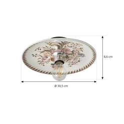 Lucande væglampe Faelira, pink/hvid, keramik