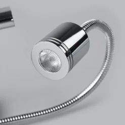 Lucande væglampe Jettka, højde 63 cm, læsearm, tekstil