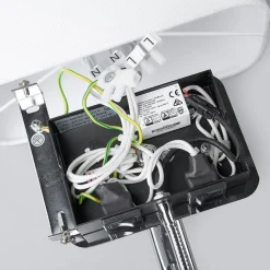 Lucande væglampe Jettka, højde 63 cm, læsearm, tekstil