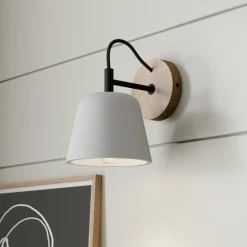 Lucande væglampe Kalinda, grå, beton, 20 cm høj, E14