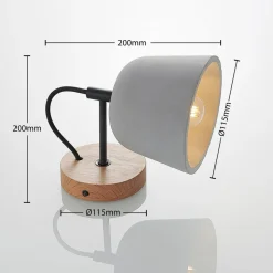 Lucande væglampe Kalinda, sæt med 2, grå, beton, E14