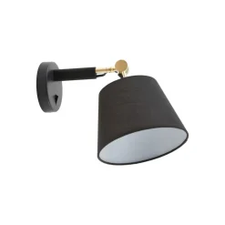 Lucande væglampe Marvaine, sort/guld-farvet, justerbar