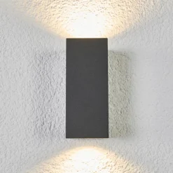 Lucande væglampe Xava, op/ned, antracit, 2 lyskilder, GU10