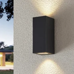 Lucande vægspot Lavina, 17 cm, antracit, 2 lyskilder, 4 stk