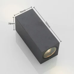 Lucande vægspot Lavina, 17 cm, antracit, 2 lyskilder, 4 stk