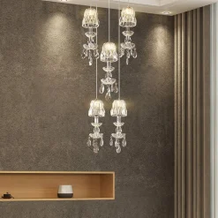 Lucande Yasanie LED-pendellampe, 5 lyskilder, rund