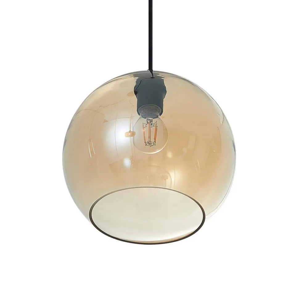 Lucande Zyli pendellampe, 3 lyskilder, ravgul