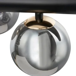 Lucande-pendel Diborah, røggrå, glas, 90 cm, G9