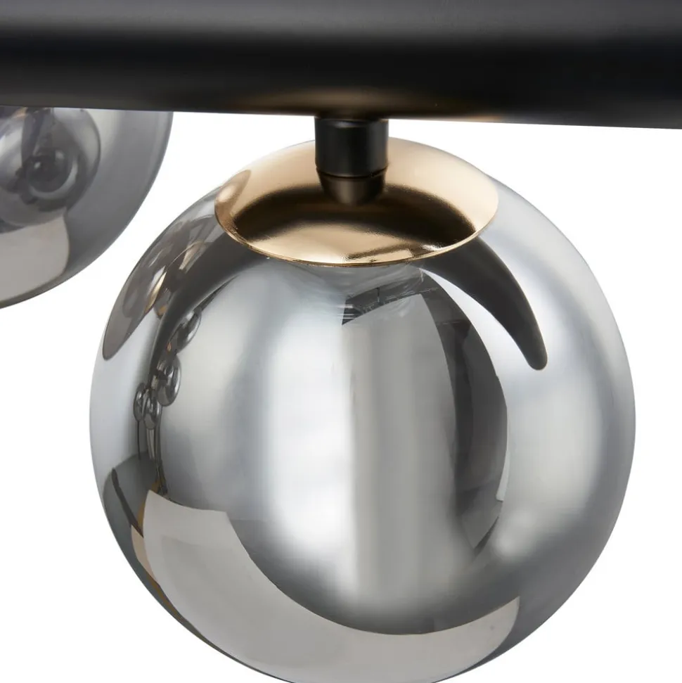 Lucande-pendel Diborah, røggrå, glas, 90 cm, G9