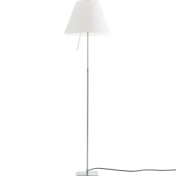Luceplan Costanza gulvlampe D13ti, aluminium/hvid