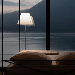 Luceplan Costanza gulvlampe D13ti, aluminium/hvid