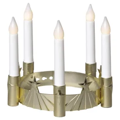 Lucia-krone m. LED og fem lysk.