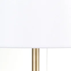 Ludwig bordlampe med USB-port, hvid/antik messing